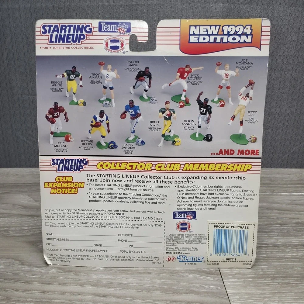 Starting Lineup Jerome Bettis 1994 Limited Collectors Edition Figurine Card Rams
